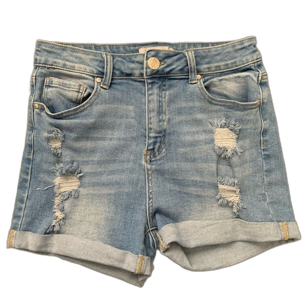 Blue Savvy Distressed Denim Shorts Size 13